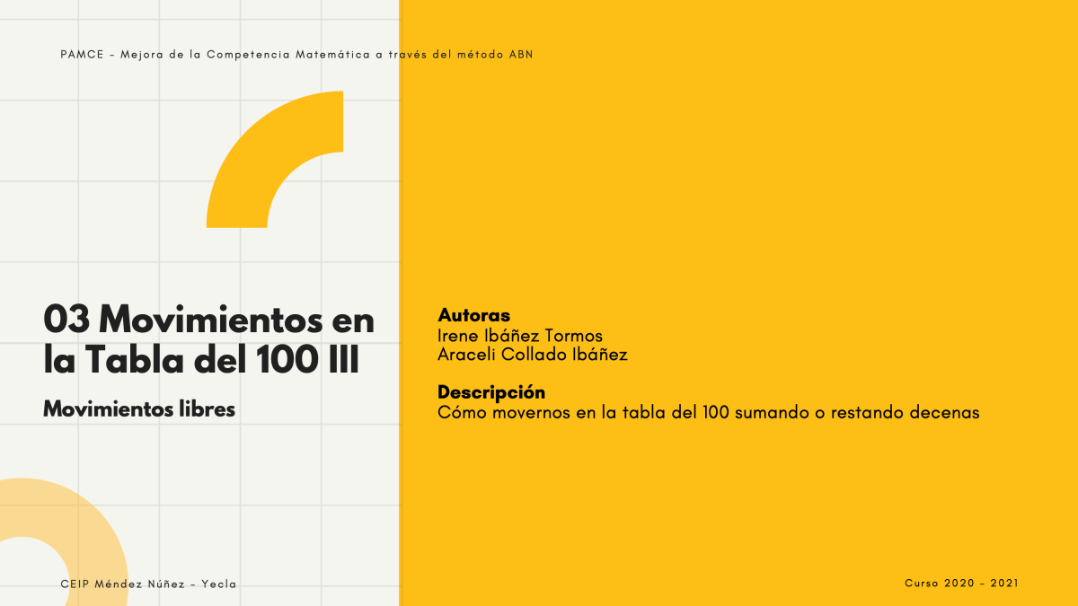 03 Movimientos en la Tabla del 100&nbsp;III